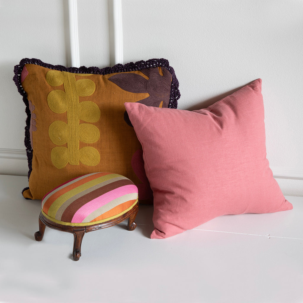 Pierre Frey Ragiora Epices Pillows with Crochet Trim