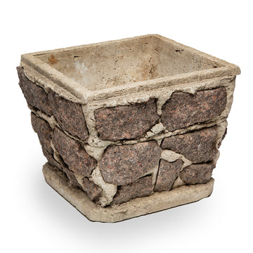 Pair of Vintage Concrete and Stone Planters
