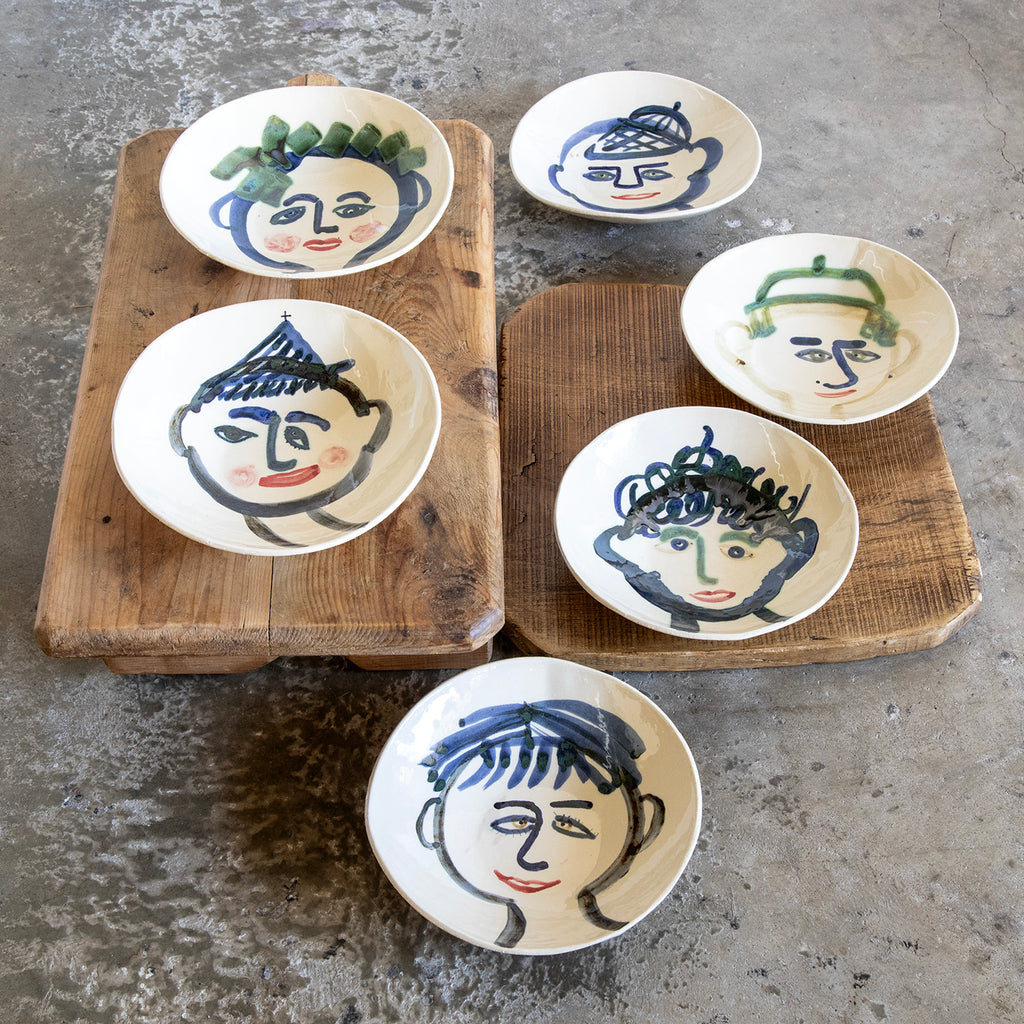Set of Six Ceramic Plates from Belgium