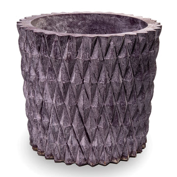 Purple Vase with Diamond Patterning