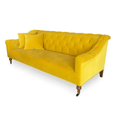 Elizabeth Tufted Yellow Velvet Sofa