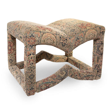 Sculptural Bench Upholstered in Tapestry Fabric