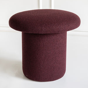 Found Collection Mushroom Stool, Upholstered in Holland & Sherry Chamonix
