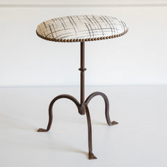 Petite Metal Stools, Newly Upholstered