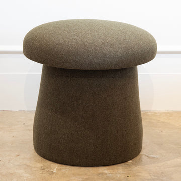 Found Collection Mushroom Stool, Upholstered in Holland & Sherry Chamonix
