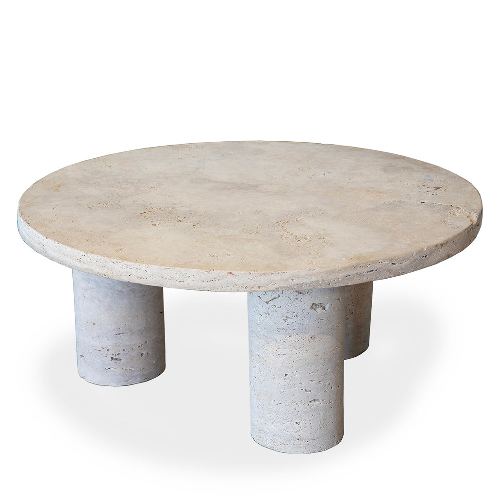 Polly Travertine Round Coffee Table