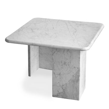 Pair of Italian White Marble Tables