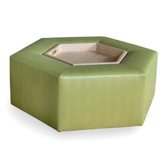 Menil Cocktail Ottoman Upholstered in Avocado