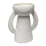Handled Tall Vase in White Earth