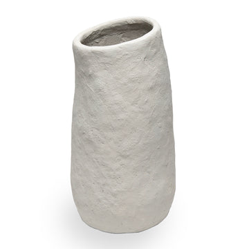 Tall Tubular Paper Mache Vase
