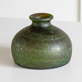 Green Glass Vase with Narrow Neck