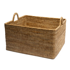 Woven Basket with Hoop Handles