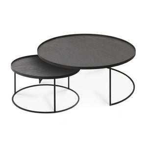 Ethnicraft Round Tray Coffee Table Set/ Extra Large/ Large