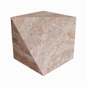 FOUND Collection Pink Travertine Cube