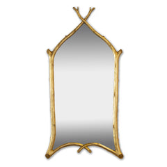 Twig Mirror in Gold