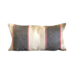 Malabar Black and Cream Stripe Lumbar Pillow