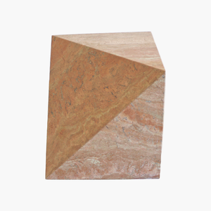 FOUND Collection Pink Travertine Cube