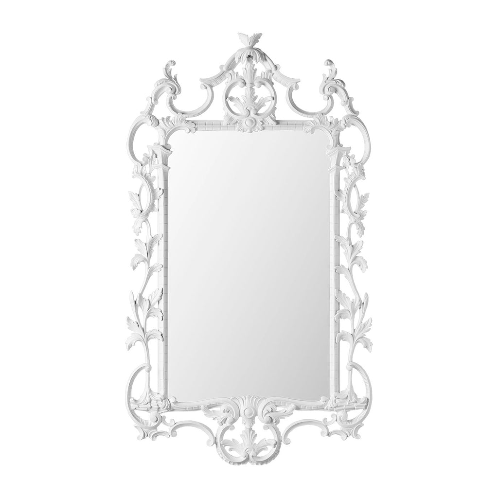 Scrolled Chippendale Mirror in White