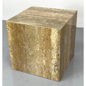 Travertine Marble Cube Side Table