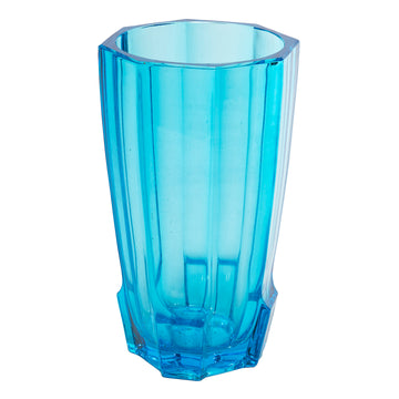 Blue Faceted Glass Vase
