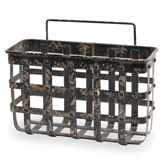 Narrow Black Metal Wall Basket
