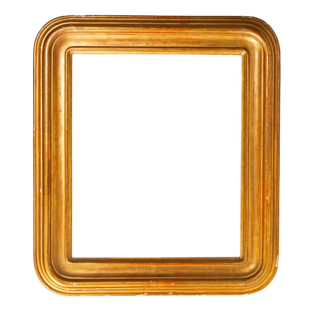 Rounded Giltwood Frame with Newly Added Mirror