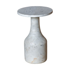 Jasper Side Table in White Marble