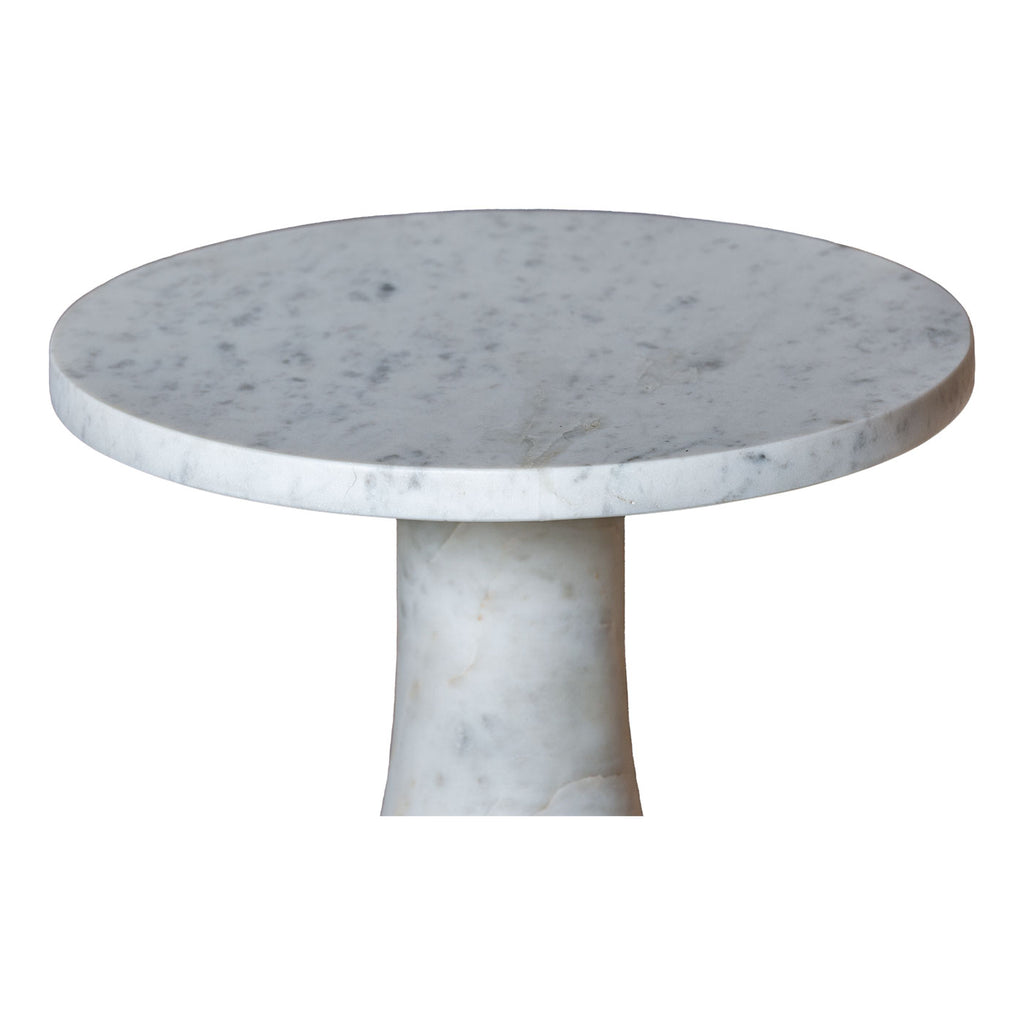 Jasper Side Table in White Marble