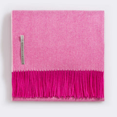 Classic Herringbone Alpaca Throw in Hot Pink