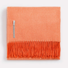 Classic Herringbone Alpaca Throw in Spicy Pumpkin