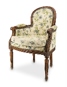 Vintage Miniature French Curved-Back Chair with Loose Cushion in Charming Needlepoint