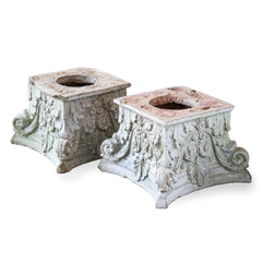 Pair of Vintage Ornate Terra Cotta Capitals