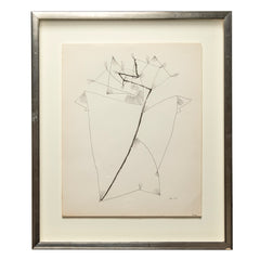1950's Pen and Ink Abstract Drawing