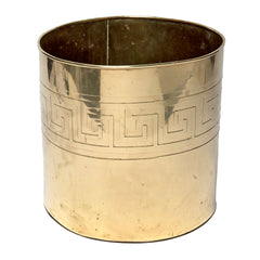 Vintage Brass Planter with Greek Key Pattern