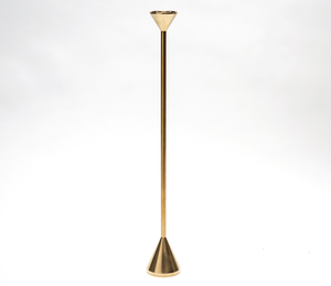 Large Brass 18" Tall Cone Spindle Candle Holder