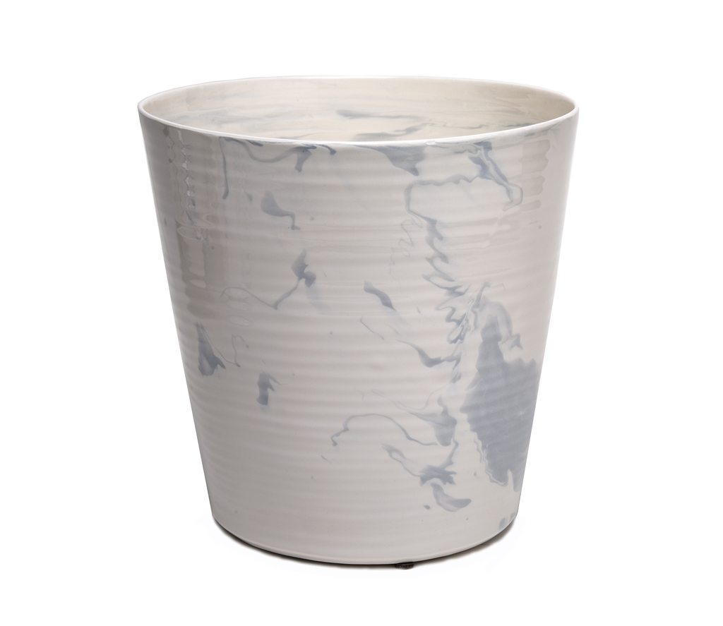 Ceramic Ice Bucket in Heather Gray Marble