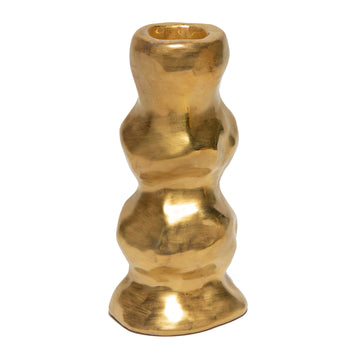 FOUND Collection Large Ceramic Gold Lustre Candlestick