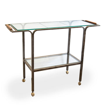 Vintage Steel and Glass Bar Cart