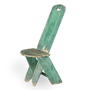 Primitive Wooden Green Chair
