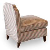 White and Auburn Striped Luc Slipper Chair
