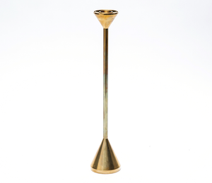 12.5" Tall Cone Brass Spindle Candle Holder