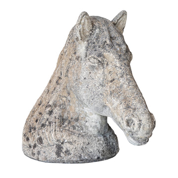 Concrete Horse Head with Wonderful Patina