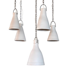 Medium White Ceramic Hanging Fixture Made by June Woest