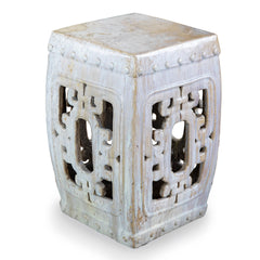 Patinated Ceramic Garden Stool