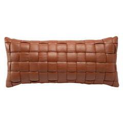 Cinnamon Leather Lumbar Pillow