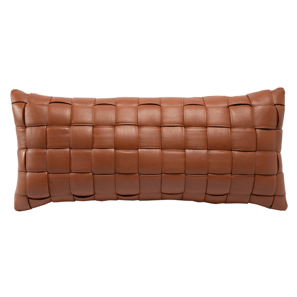 Cinnamon Leather Lumbar Pillow FOUND