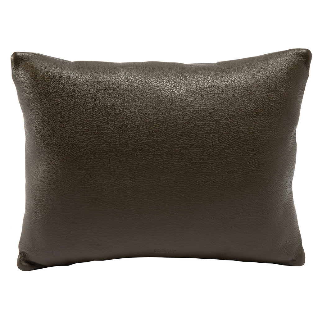 Medium Olive Leather Pillow