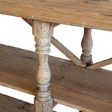 Large Bleached Oak Three-Tiered Drapers Table, French