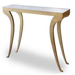 FOUND Collectionn Petite Console with Reverse Painted Glass Top.