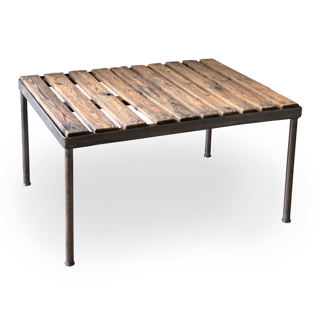 Coffee Table with Wood Top and Metal Base